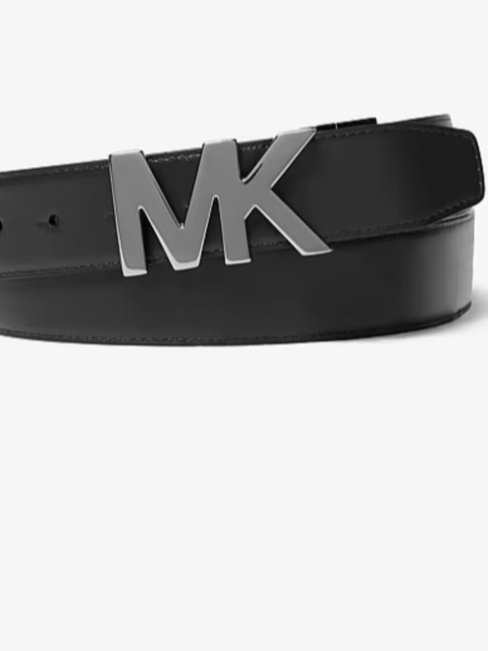 MICHAEL KORS Buckle logo Black belt Mens Size 34 36 40 42 Faux Leather